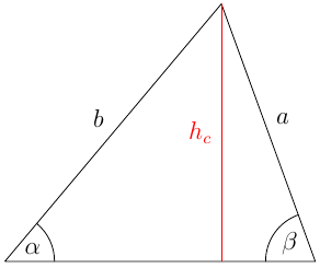 Dreieck mit Höhe auf c